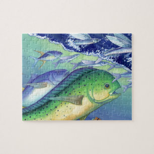 Puzzle Mahi Mahi (pescado del delfín) que persigue el pez