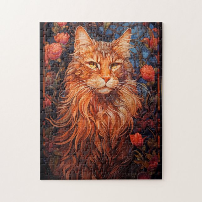 Puzzle Maine Coon cat (Vertical)