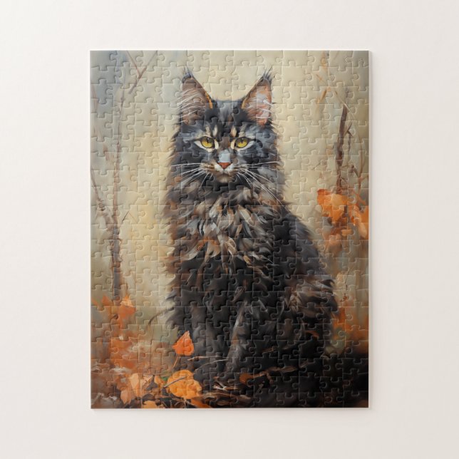Puzzle Maine Coon cat (Vertical)
