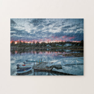 Puzzle Maine, Newagen, puerto deportivo al atardecer 2 2