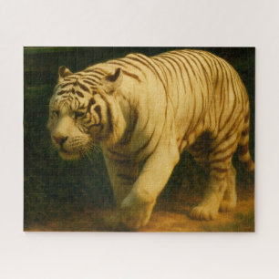 Puzzle Majestad del tigre blanco - Impresión de arte de v