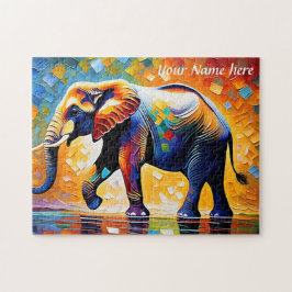 Puzzle Majestic Elephant Vibrant Colores