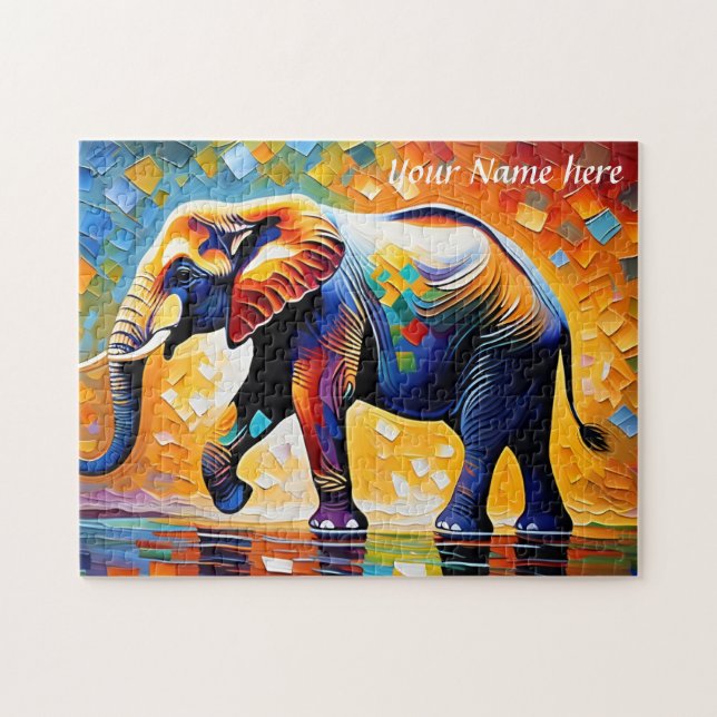Puzzle Majestic Elephant Vibrant Colores (Horizontal)