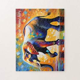 Puzzle Majestic Elephant Vibrant Colores