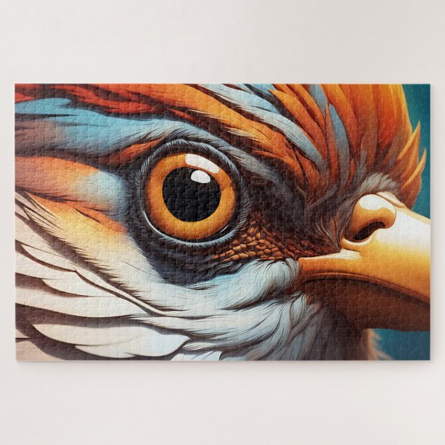 Puzzle Majestic Fiery Bird Portrait - Intense Close-Up (Horizontal)
