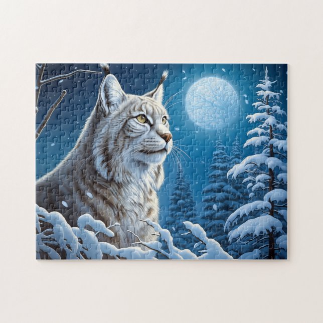 Puzzle Majestic Lynx | Invierno de los amantes de la natu (Horizontal)
