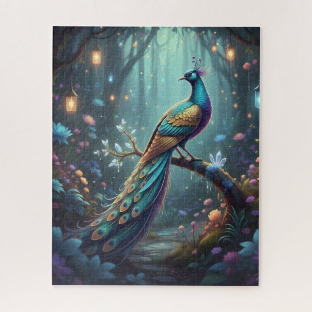 Puzzle Majestic Mystical Bird in the Enchanted ForePuzzle (Vertical)