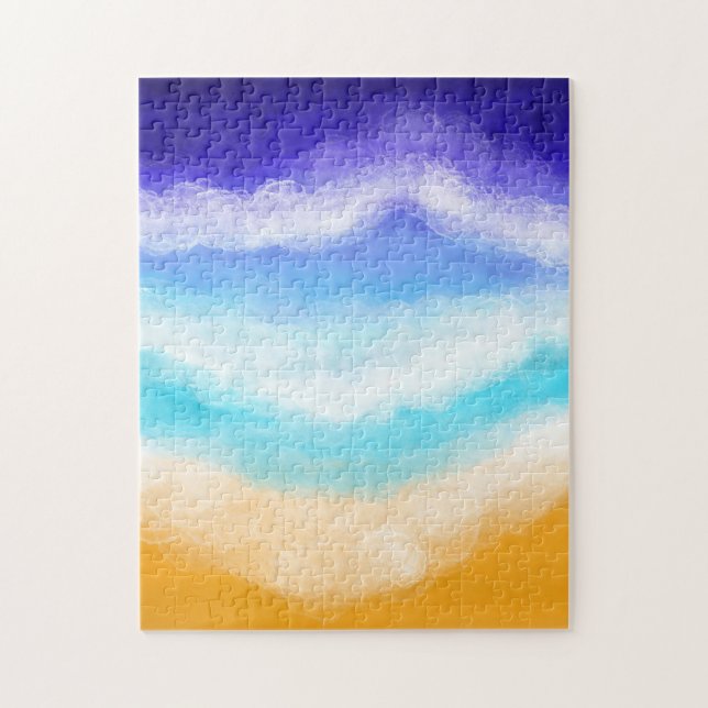 Puzzle Majestuosas olas azules y Verde azuladas en la ori (Vertical)