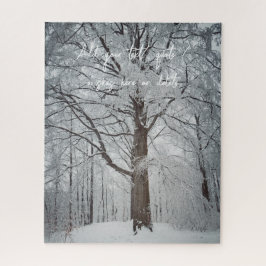 Puzzle Majestuoso árbol de hayas en el bosque invernal
