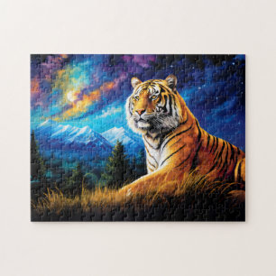Puzzle Majestuoso arte del tigre del zodíaco chino