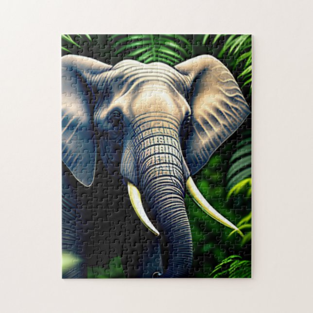 Puzzle Majestuoso Elefante De La Selva - Salvaje Y Libre (Vertical)