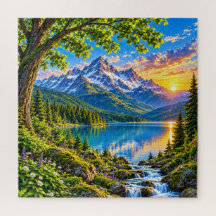 Majestuoso paisaje artístico del lago de montaña a