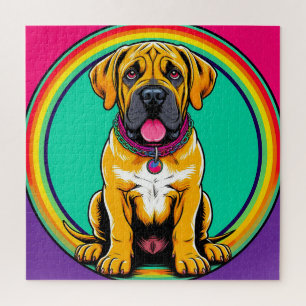 Puzzle Majestuoso retrato de perro vibrante