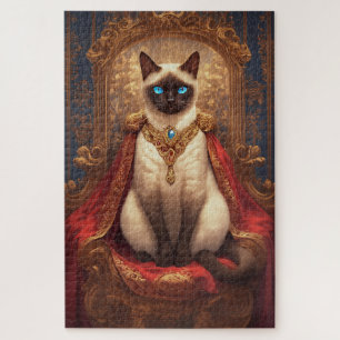 Puzzle Majestuoso retrato real de gato siamés