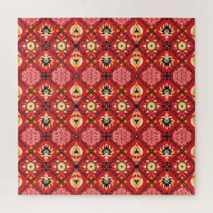 Puzzle Majólica italiana: Azulejos florales bordados.