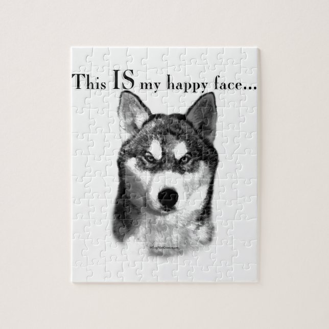 Puzzle Malamute Happy Face (Vertical)