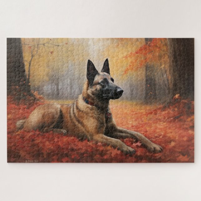Puzzle Malinoi belga en otoño se inspira (Horizontal)