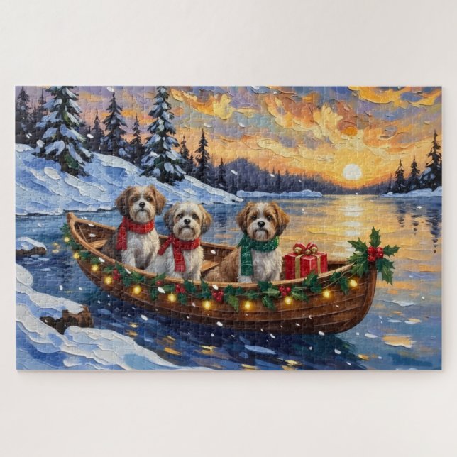 Puzzle Malti Tzu Christmas Boat Holiday (Horizontal)