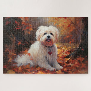 Puzzle Malti Tzu en Hojas de Otoño Caídas Inspiran