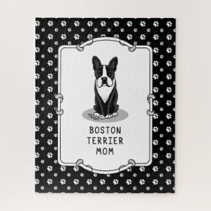 Puzzle Mamá del Boston Terrier (negra) - Perro lindo