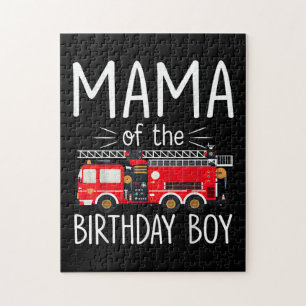 Puzzle Mamá del niño cumpleaños bombero camión bombero Fa