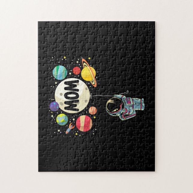 Puzzle Mamá del niño de cumpleaños astronauta espacial 1e (Vertical)