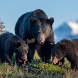 Puzzle Mamá del oso negro y tazas de oso para bebés