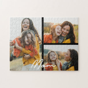 Puzzle Mamá Estableció Escritura Moderna Negra 3 Foto
