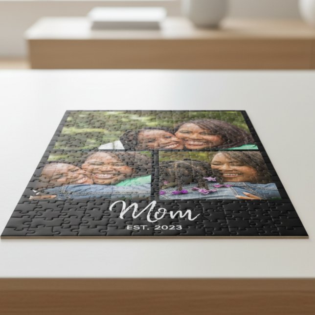 Puzzle Mamá Estableció Escritura Moderna Negra 3 Foto (Subido por el creador)