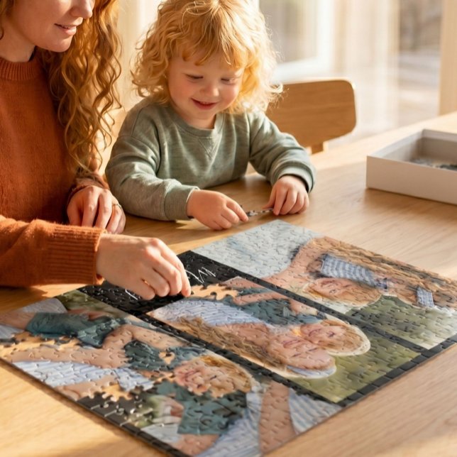 Puzzle Mamá Estableció Escritura Moderna Negra 3 Foto (Subido por el creador)