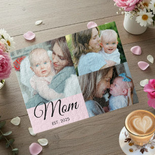 Puzzle Mamá Estableció Escritura Negra 3 Regalo de Foto
