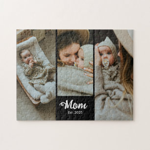 Puzzle Mamá Estableció Moderno Script Negrita Negro 3 Fot