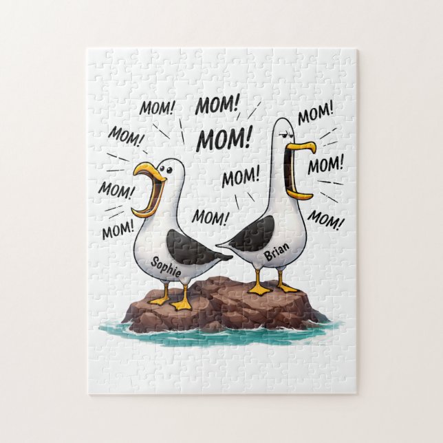 Puzzle Mamá Gaviota Divertida Personalizada (Vertical)