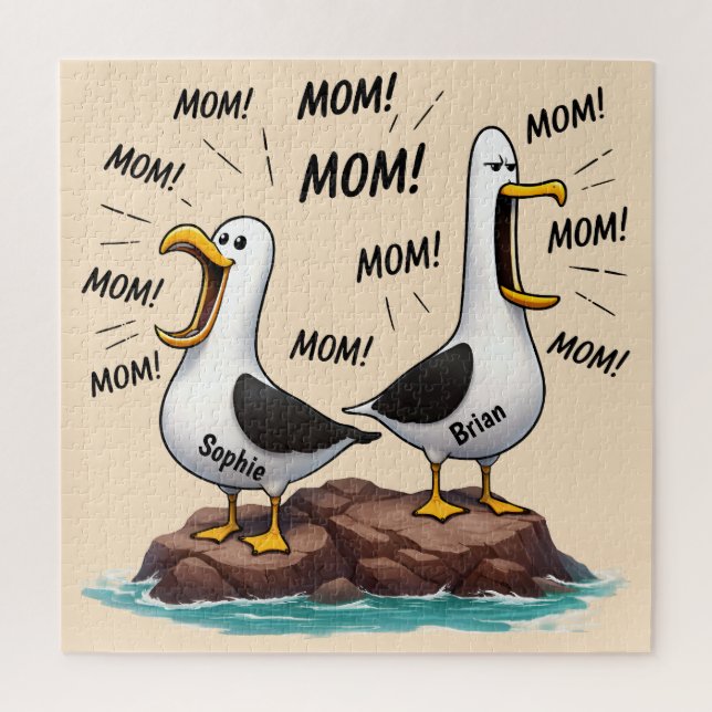 Puzzle Mamá Gaviota Divertida Personalizada (Vertical)