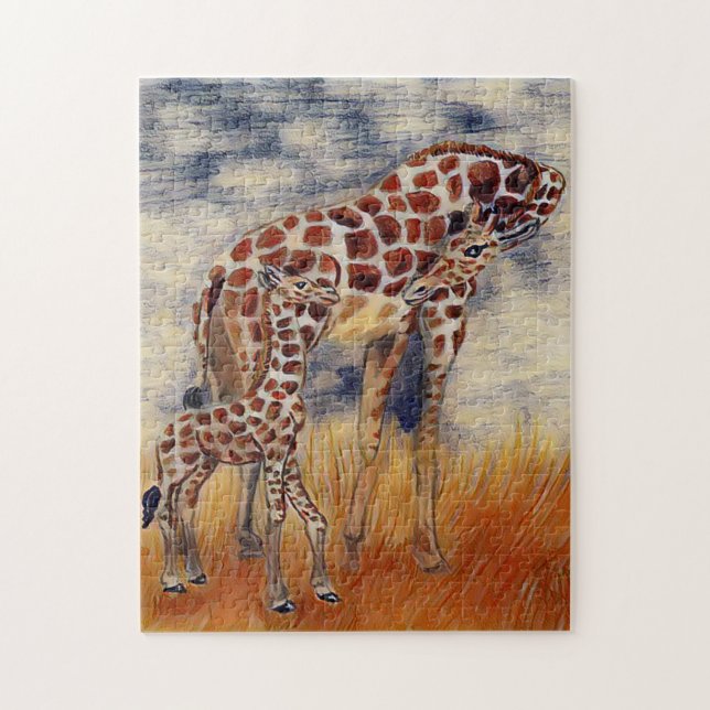 Puzzle Mamá Giraffe 🦒 Y Bebé (Vertical)