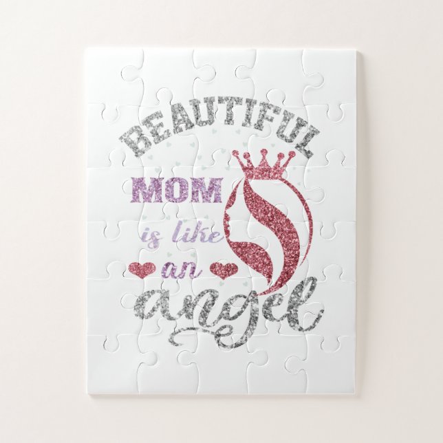 Puzzle Mamá hermosa es como un ángel (Vertical)