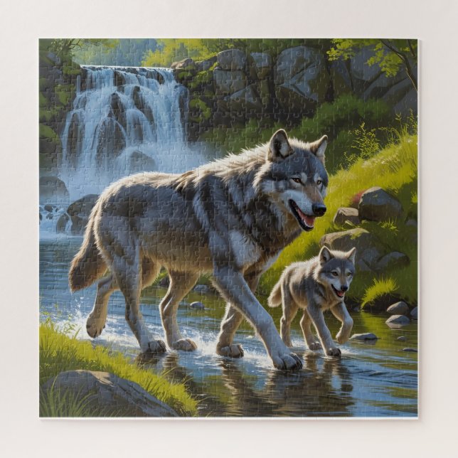 Puzzle Mamá Loba y Cachorro (Vertical)