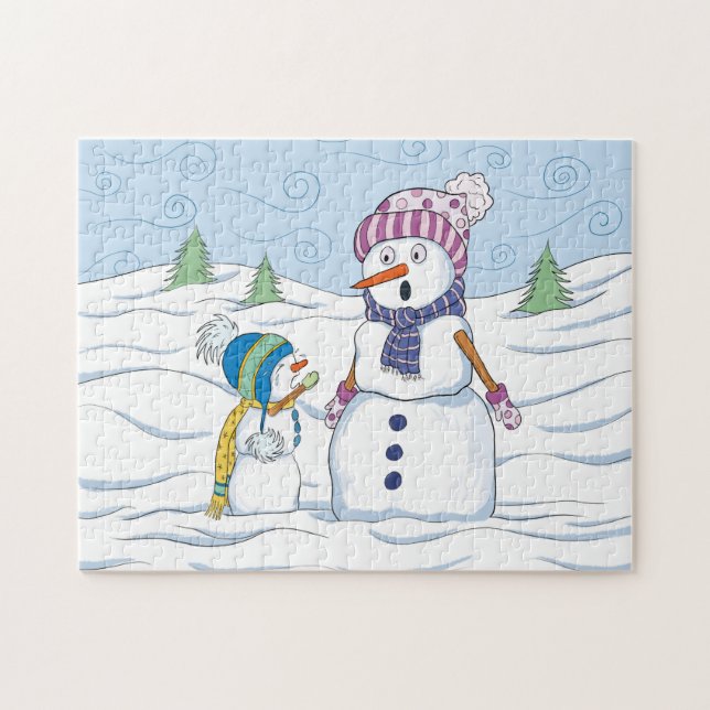 Puzzle Mamá Snowman llora arte caprichoso (Horizontal)
