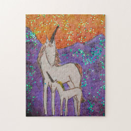 Puzzle Mamá y bebé de Unicornio