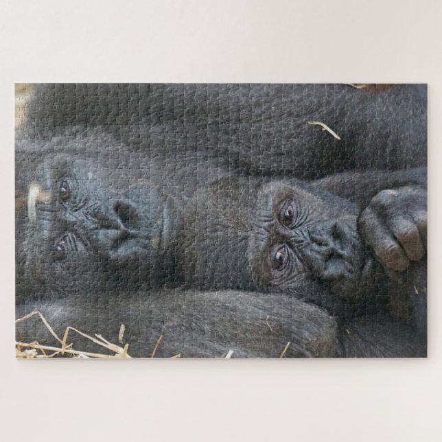 Puzzle Mamá y bebé gorila (Horizontal)