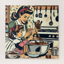 Mamá y hija retro curadas juntas