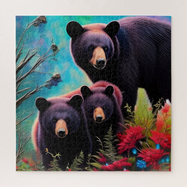 Puzzle Mami Bear y Cubs (Vertical)