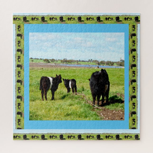 Puzzle Mamita Y Vacas Galloway Con Cintura De Bebé, (Vertical)