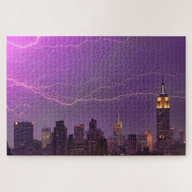 Puzzle Mammoth Lightning Strike sobre el Skyline Midtown  (Horizontal)