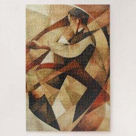 Puzzle Man Enveloped in Abstraction Canvas