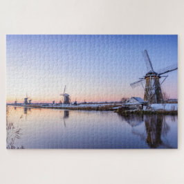 Puzzle Mañana del invierno con los molinoes de viento en