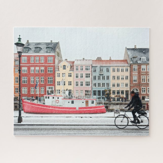 Puzzle Mañana en Copenhague, en bicicleta, 520 pcs, (Horizontal)