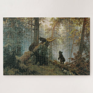 Puzzle Mañana en un bosque de pinos (Osos en el bosque)