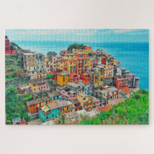 Puzzle Manarola Cinque Terre Italy Coastline Painting