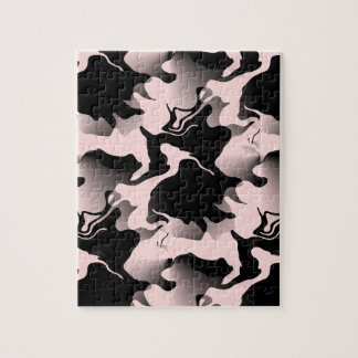 Puzzle Manchas abstractas rosadas y negras marmoleadas